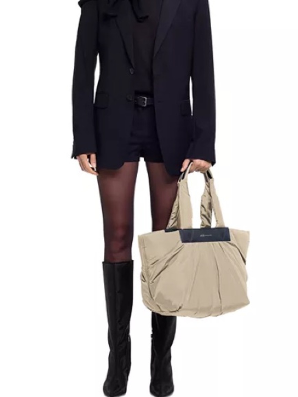 Vee Collective Medium Caba Tote Bag . Women's Beige Quilted Tote Bag